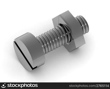 Bolt and nut. 3d