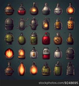 bomb grenade weapon game ai generated. hand danger, object soldier, metal combat bomb grenade weapon game illustration. bomb grenade weapon game ai generated