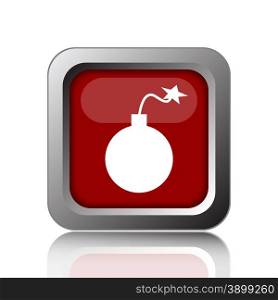 Bomb icon. Internet button on white background