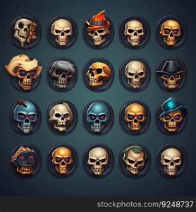 bone skull death game ai generated. head dead, horror face, black evil bone skull death game illustration. bone skull death game ai generated
