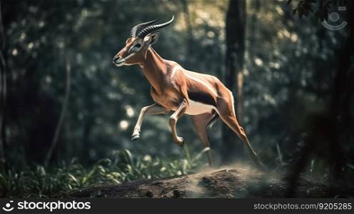 Bongo Antelope in the Jungle. Generative AI