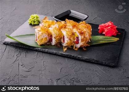 Bonito Maki Sushi - Rolls with Fresh Tuna and Cream Cheese inside