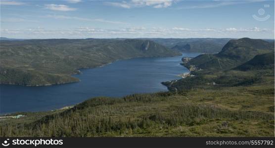 Bonne Bay and Lookout Hills at Gros Morne National Park, Newfoundland And Labrador, Canada