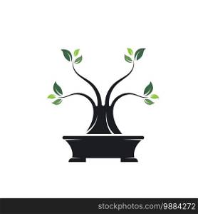 bonsai plant icon vector illustration design template 