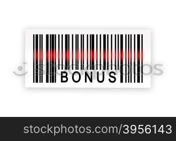 bonus barcode label with shadow on white background