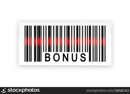 bonus barcode label with shadow on white background