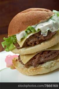Bonus Jack - american burger. hamburger sold by the fast-food restaurant chain Jack in the Box.