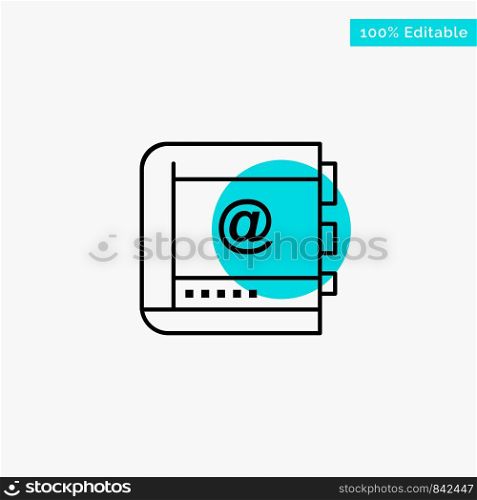 Book, Business, Contact, Contacts, Internet, Phone, Telephone turquoise highlight circle point Vector icon