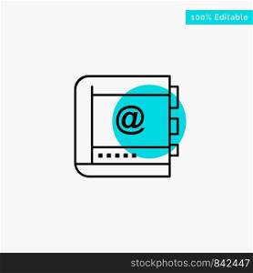 Book, Business, Contact, Contacts, Internet, Phone, Telephone turquoise highlight circle point Vector icon