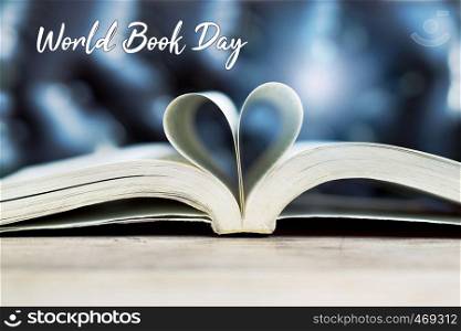 book in heart shape, wisdom and education concept, world book and copyright day