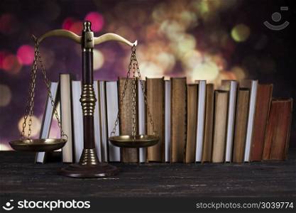 Book, Mallet, Law, legal code of justice concept. Law and justice concept, wooden gavel