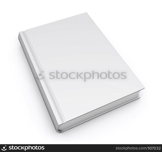 Book model mockup template with empty blank hardcover for promotional marketing design 3d illustration on white background.