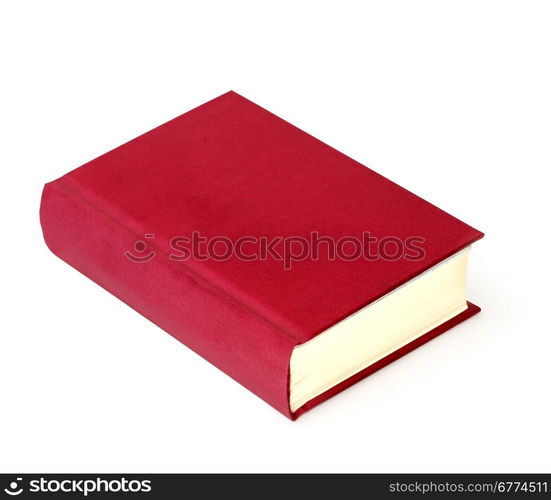 book red on white background with clipping path