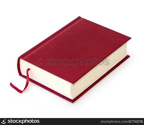 book red on white background with clipping path