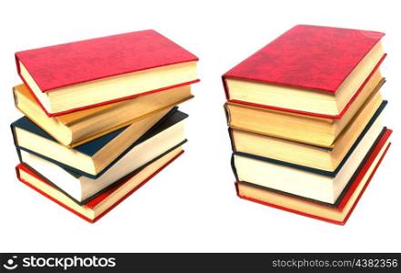 book stack isolated on the white