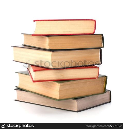 book stack isolated on white background