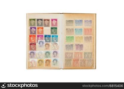 Book with a collection of old dutch stamps
