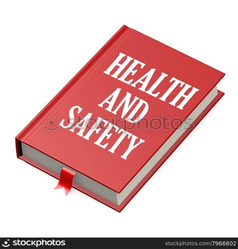 Book with a health and safety concept title image with hi-res rendered artwork that could be used for any graphic design.. Isolated red book with success story