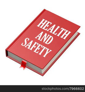 Book with a health and safety concept title image with hi-res rendered artwork that could be used for any graphic design.. Isolated red book with success story