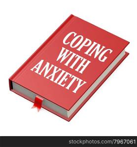 Book with an anxiety concept title title image with hi-res rendered artwork that could be used for any graphic design.. Isolated red book with success story