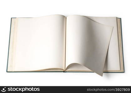 Book with blank page.with clipping path