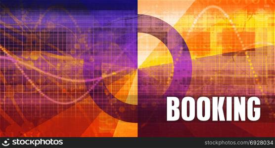 Booking Focus Concept on a Futuristic Abstract Background. Booking