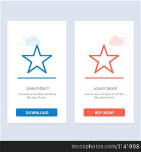 Bookmark, Star, Media Blue and Red Download and Buy Now web Widget Card Template