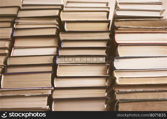 Books Background, Education And Knowledge, Learn And Study Concept. Reading And Science, School And University, School Library, Bookstore, Books On Bookshelves, Stack Of Old Books, Stacked Books