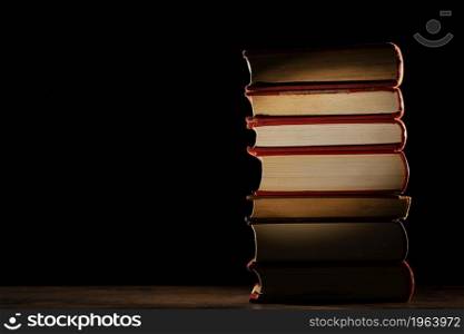 books stack with copy space. High resolution photo. books stack with copy space. High quality photo