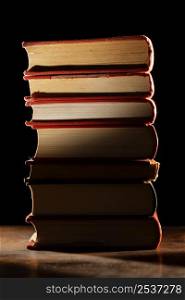 books stack with shadow
