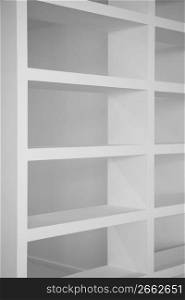 bookshelf in white empty blank shelfs interior house