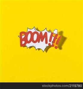 boom cartoon illustration text retro pop art style yellow background