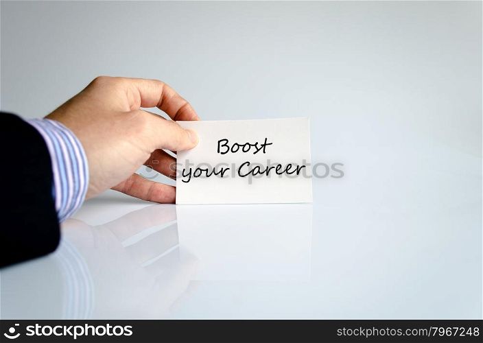 Boost your career text concept isolated over white background