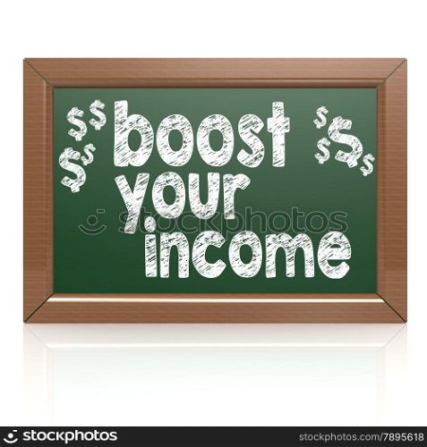 Boost Your Income on a chalkboard image with hi-res rendered artwork that could be used for any graphic design.. Make money online on a chalkboard