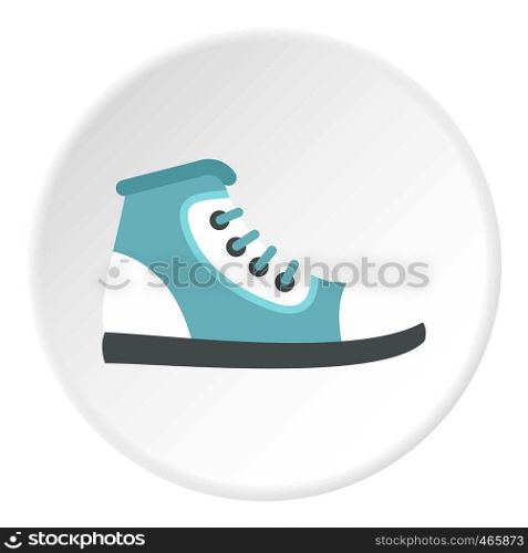 Boot icon in flat circle isolated on white vector illustration for web. Boot icon circle