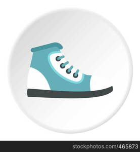 Boot icon in flat circle isolated on white vector illustration for web. Boot icon circle