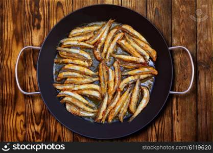 Boquerones fritos fried anchovies from Mediterranean Spain