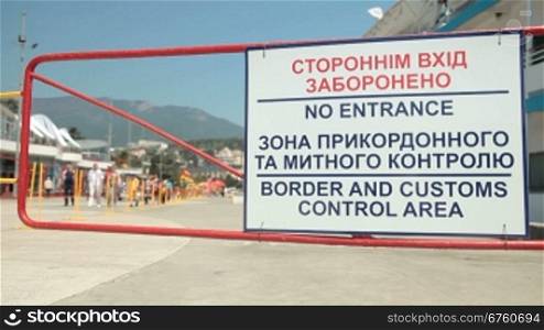Border And Customs Control Area In Harbor. Yalta, Crimea