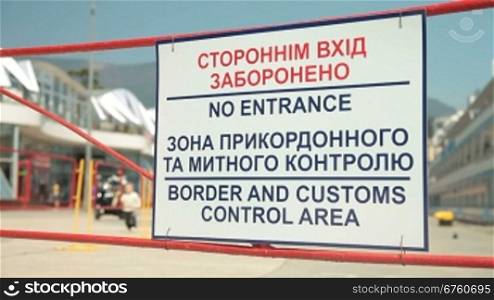 Border And Customs Control Area In Harbor. Yalta, Crimea
