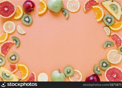border from fresh fruits. High resolution photo. border from fresh fruits. High quality photo