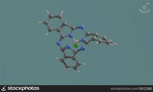 Boron Subphthalocyanine Chloride science molecule or atom Abstract background medical structure 3D rendering illustration