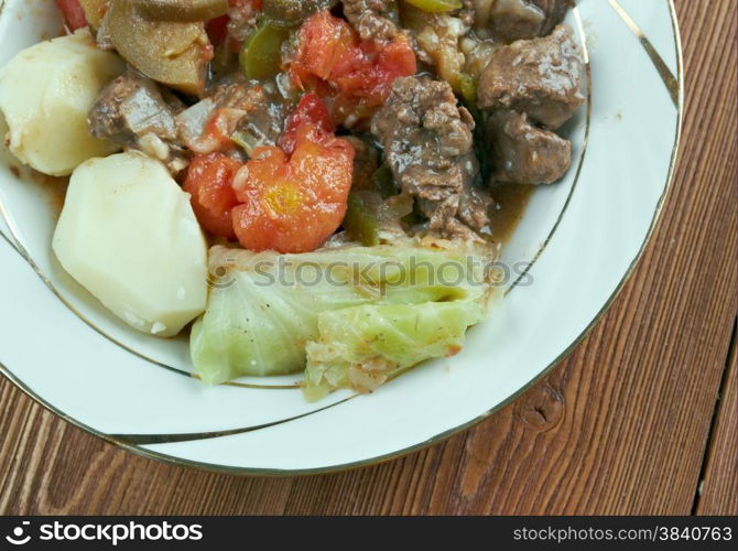 Bosanski Lonac - Bosnian Pot.meat and various vegetables