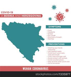 Bosnia and Herzegovina Europe Country Map. Covid-29, Corona Virus Map Infographic Vector Template EPS 10.