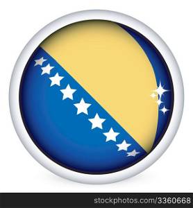 Bosnia and Herzegovina sphere flag button, isolated vector on white