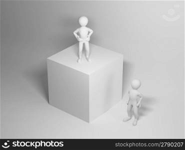 boss and employee. abstract illustration. 3d