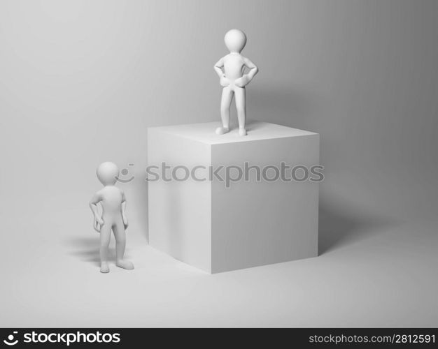 boss and employee. abstract illustration. 3d
