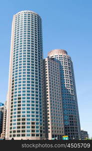 Boston city - 7 Sep - panorama with skyscrapers