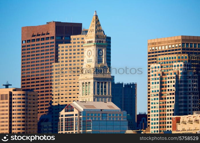 Boston Clock tower Custom House in Massachusetts USA