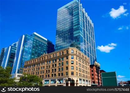 Boston Massachusetts downtown buidings cityscape in USA