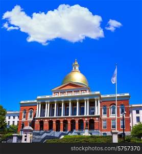 Boston Massachusetts State House golden dome in USA